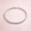 Damen Kordelarmband 925 Sterling Silber 2mm - 19cm oder 21cm