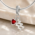 Sternzeichen Charm Anhänger Damen 925 Sterling Silber mit Zirkoniaherz - optional mit Charmarmband