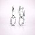 Creolen Damen 14mm rund 925 Sterling Silber mit Zirkonia Anhänger - vergoldet oder rhodiniert