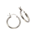 Damen Creolen 925 Sterling Silber rhodiniert 3-Kant 2,5mm - verschiedene Größen