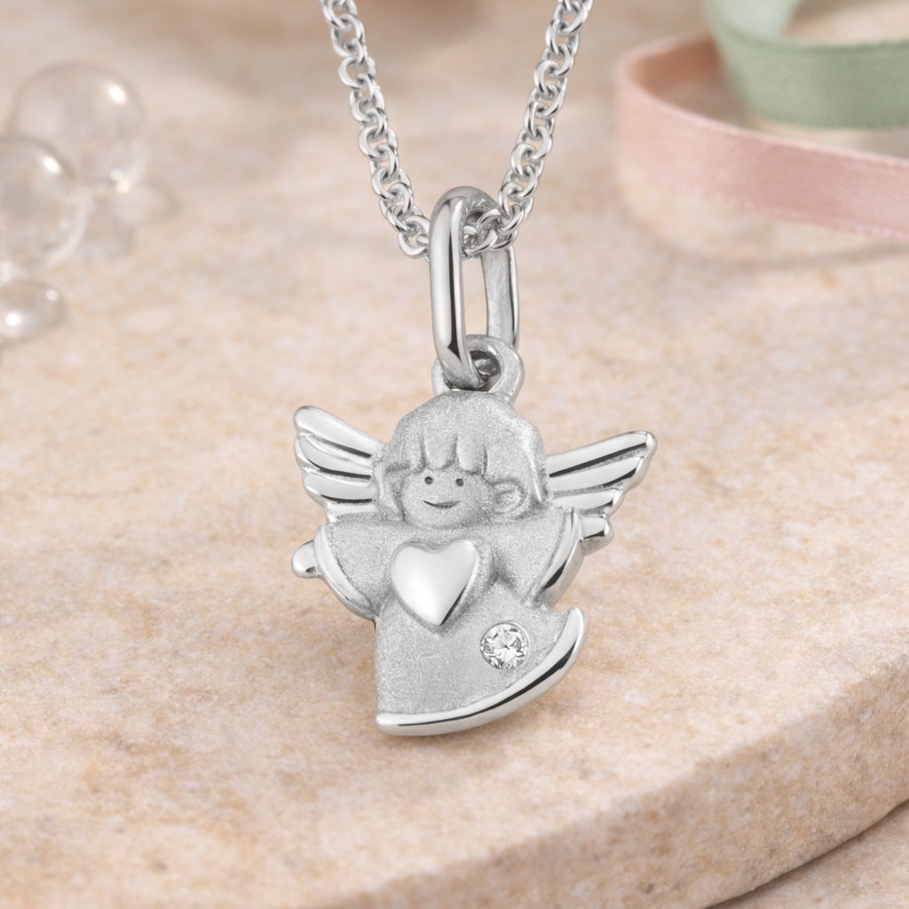 Anhänger aus 925er Sterling Silber - Engel mit Zirkonia