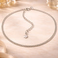Damen Fußkettchen 925 Sterling Silber Flachpanzerkette 26+3cm - Fußkette mit Federringverschluss