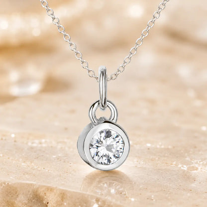 Anhänger Damen 925 Sterling Silber rhodiniert Geburtsstein Zirkonia 4,4mm - Optional mit Ankerkette 45cm