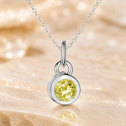 Anhänger Damen 925 Sterling Silber rhodiniert Geburtsstein Zirkonia 4,4mm - Optional mit Ankerkette 45cm