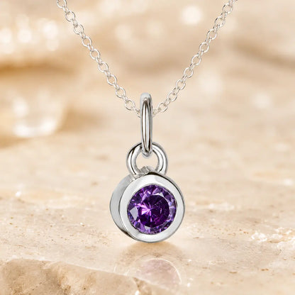 Anhänger Damen 925 Sterling Silber rhodiniert Geburtsstein Zirkonia 4,4mm - Optional mit Ankerkette 45cm