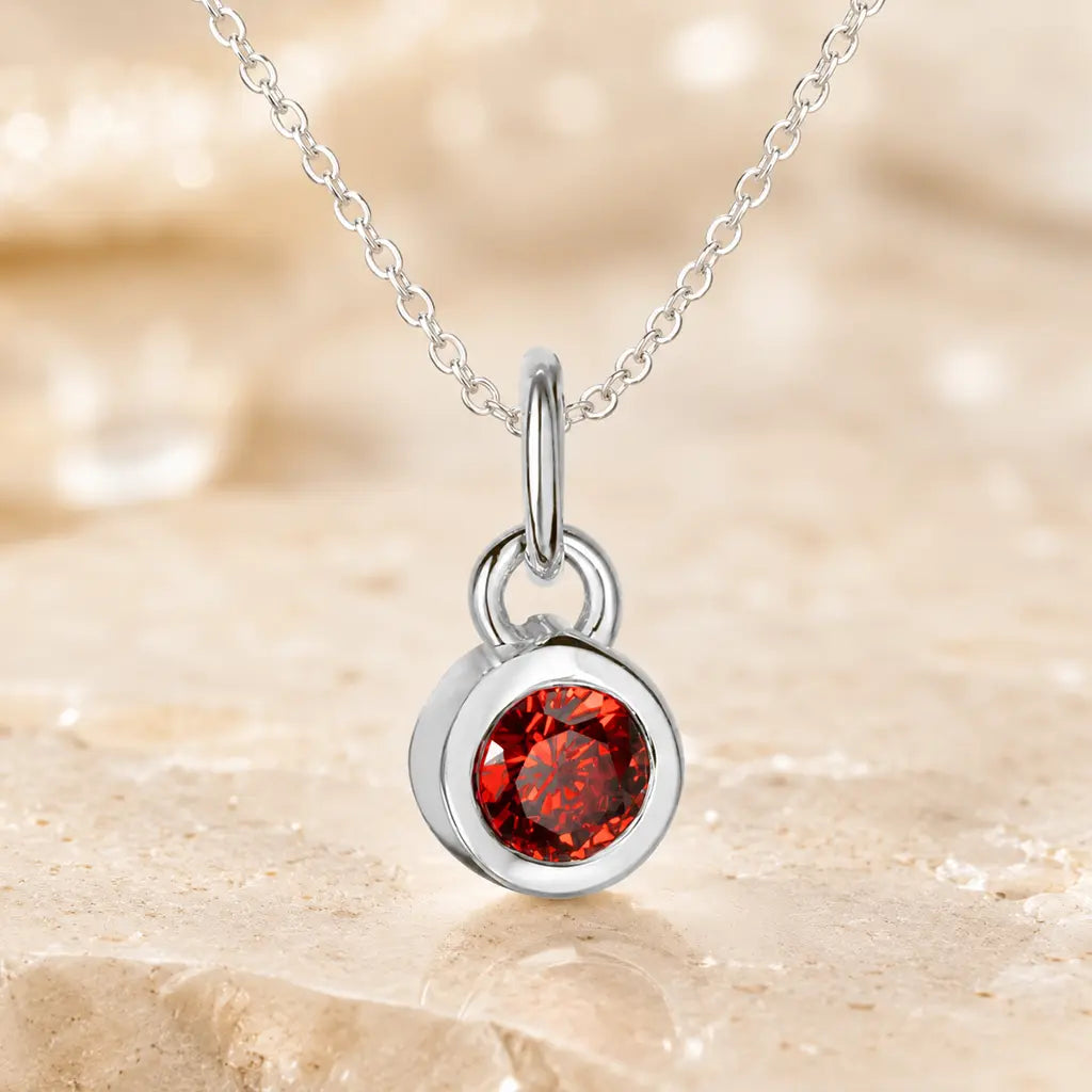 Anhänger Damen 925 Sterling Silber rhodiniert Geburtsstein Zirkonia 4,4mm - Optional mit Ankerkette 45cm