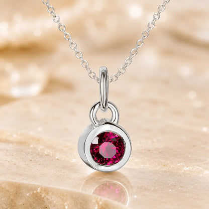Anhänger Damen 925 Sterling Silber rhodiniert Geburtsstein Zirkonia 4,4mm - Optional mit Ankerkette 45cm