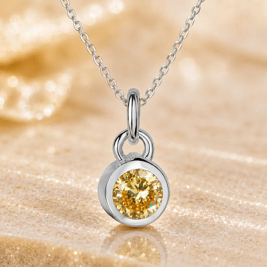 Anhänger Damen 925 Sterling Silber rhodiniert Geburtsstein Zirkonia 4,4mm - Optional mit Ankerkette 45cm