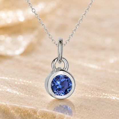 Anhänger Damen 925 Sterling Silber rhodiniert Geburtsstein Zirkonia 4,4mm - Optional mit Ankerkette 45cm