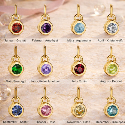Geburtsstein Anhänger aus 925 Sterling Silber vergoldet als Übersicht