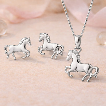 Pferd Geschenkset für Kinder aus 925 Sterling Silber