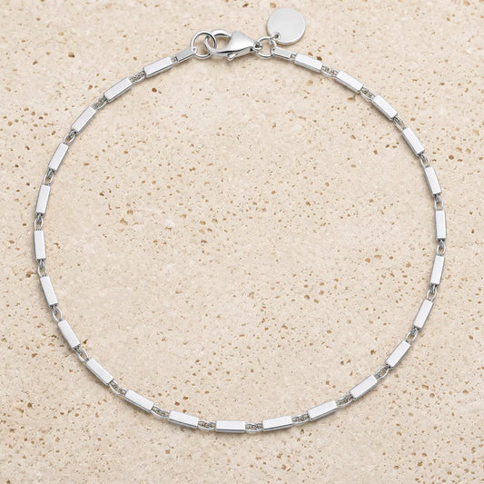 Armband Damen 925 Sterling Silber Stäbchendesign - 19cm