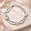 Damen Gliederarmband 925 Sterling Silber rhodiniert 18+3cm - 11mm breit mit Karabinerverschluss