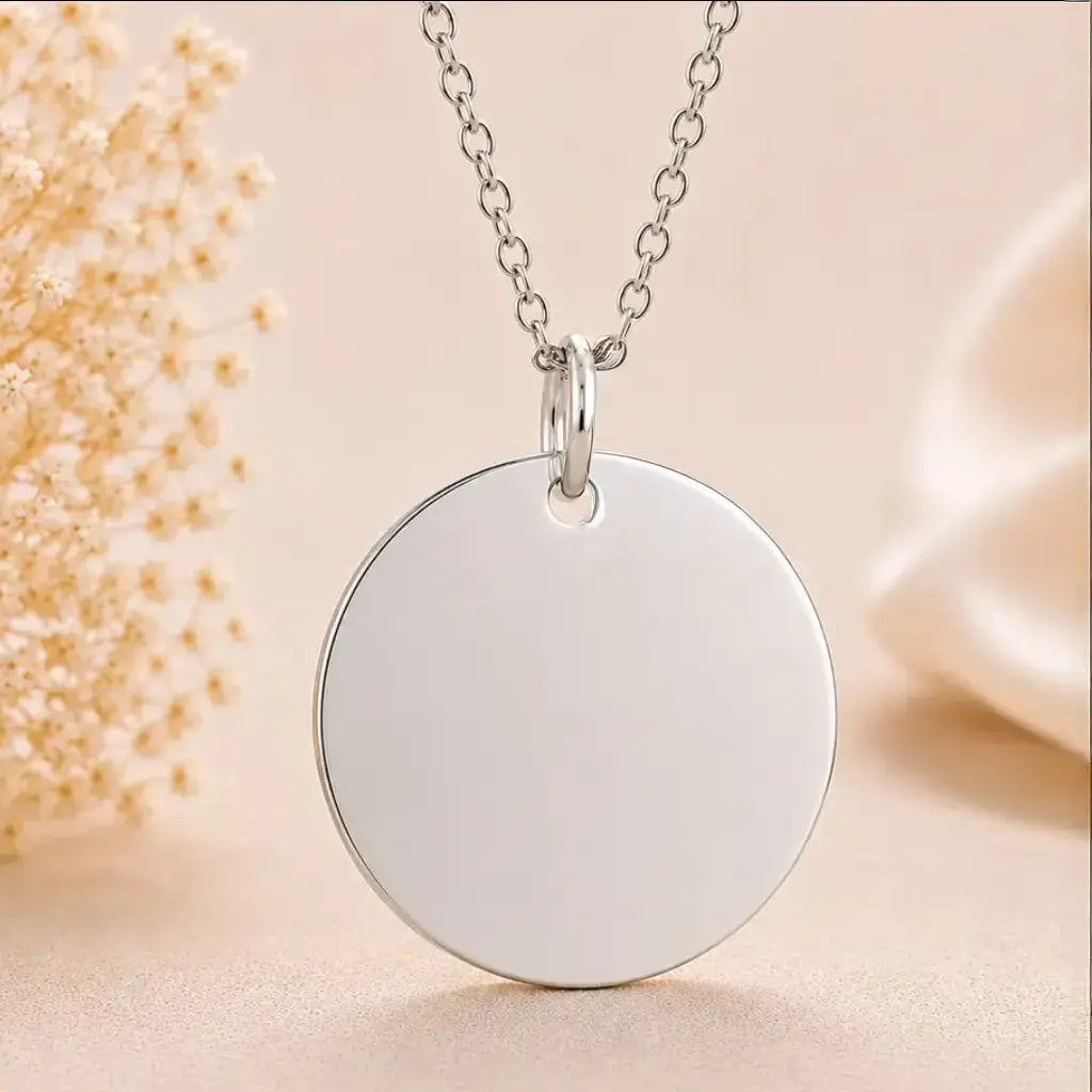 Mama Kind Kette 925 Silber mit Gravurplatte & Geburtsstein - inklusive Ankerkette 45cm