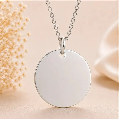 Mama Kind Kette 925 Silber mit Gravurplatte & Geburtsstein - inklusive Ankerkette 45cm