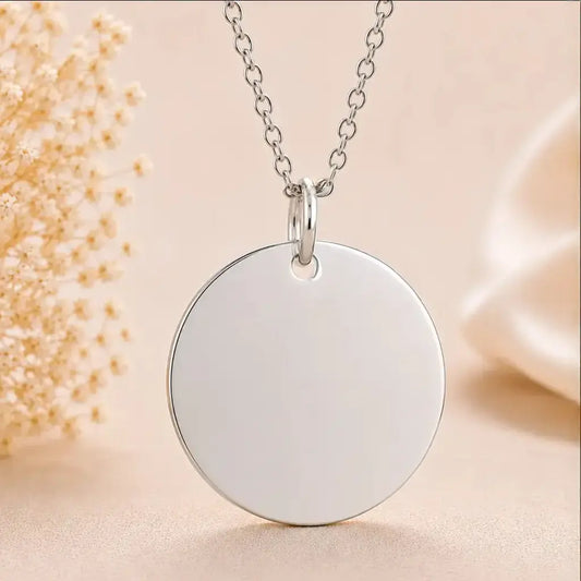 Mama Kind Kette 925 Silber mit Gravurplatte & Geburtsstein - inklusive Ankerkette 45cm
