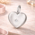 Damen Anhänger Herz 925 Sterling Silber rhodiniert mit Zirkonia - optional mit 45cm Kette