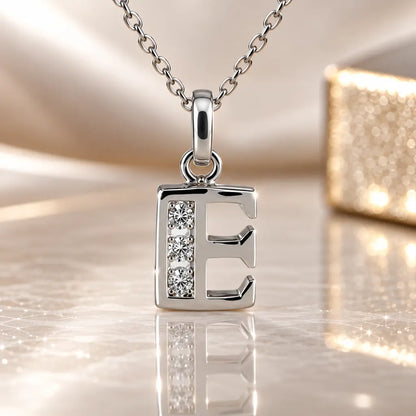 Mini-Buchstabenkette Damen 925 Sterling Silber mit Geburtsstein & Zirkonia - 45cm