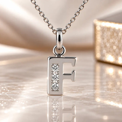 Mini-Buchstabenkette Damen 925 Sterling Silber mit Geburtsstein & Zirkonia - 45cm