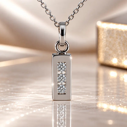 Mini-Buchstabenkette Damen 925 Sterling Silber mit Geburtsstein & Zirkonia - 45cm