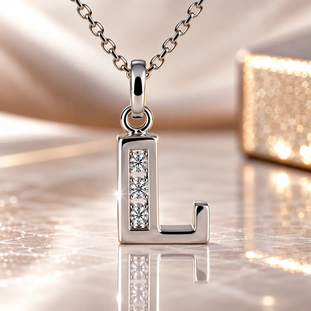Mini-Buchstabenkette Damen 925 Sterling Silber mit Geburtsstein & Zirkonia - 45cm