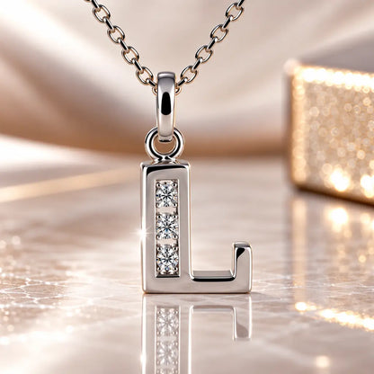 Mini-Buchstabenkette Damen 925 Sterling Silber mit Geburtsstein & Zirkonia - 45cm