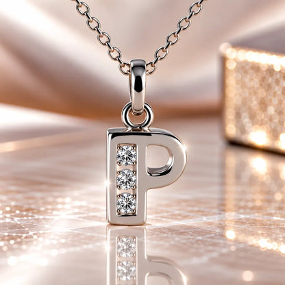Mini-Buchstabenkette Damen 925 Sterling Silber mit Geburtsstein & Zirkonia - 45cm