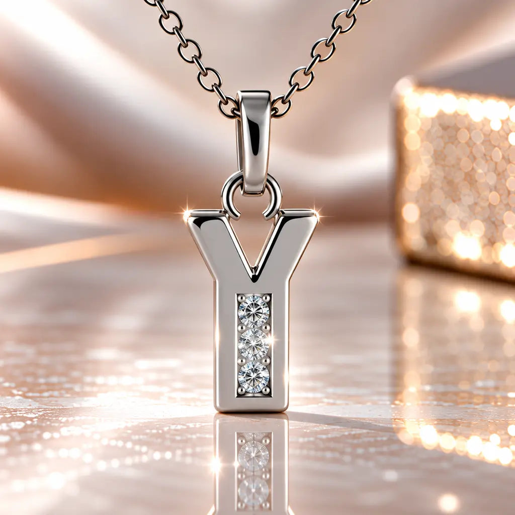 Mini-Buchstabenkette Damen 925 Sterling Silber mit Geburtsstein & Zirkonia - 45cm