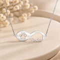 Infinity Namenskette mit Pfote - 925 Sterling Silber - Silber | Vergoldet | Rosévergoldet mit Wunschname