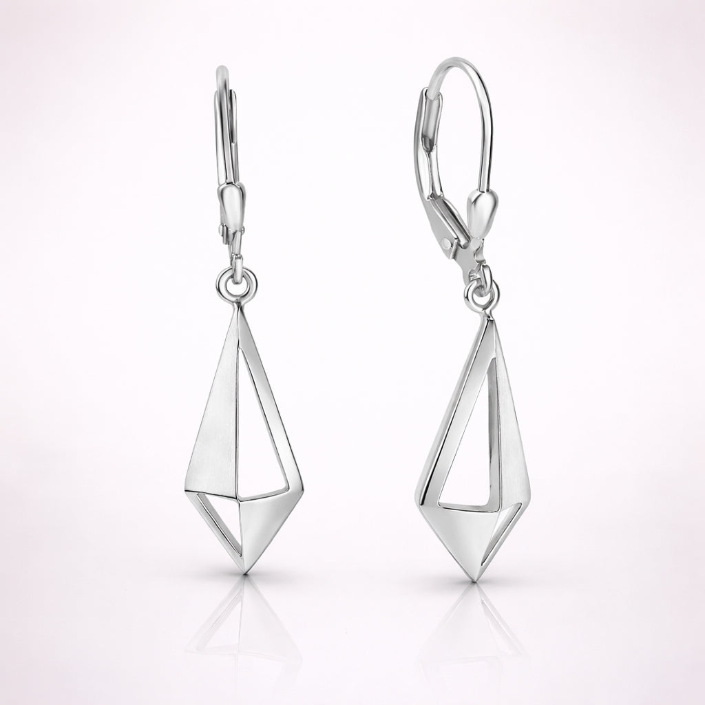 Damen Ohrhänger 925 Sterling Silber rhodiniert glanz/matt - 3,6cm