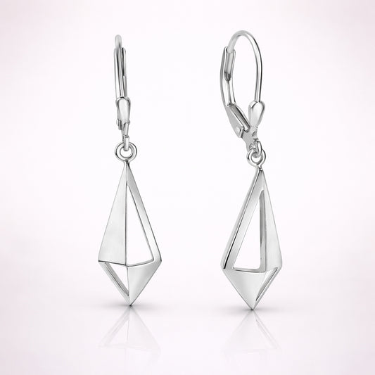 Damen Ohrhänger 925 Sterling Silber rhodiniert glanz/matt - 3,6cm