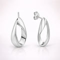Damen Ohrstecker 925 Sterling Silber rhodiniert gedrehte Optik 2,2cm