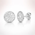 Damen Ohrstecker 925 Sterling Silber rhodiniert rund 10mm