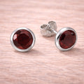 Damen Ohrstecker 925 Sterling Silber rhodiniert Edelstein 7,5mm - verschiedene Farben