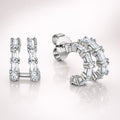Damen Ohrstecker 925 Sterling Silber Zirkonia Halbcreolen 11mm - vergoldet oder rhodiniert
