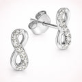 Damen Ohrstecker 925 sterling Silber Infinity Zirkonia - 10mm