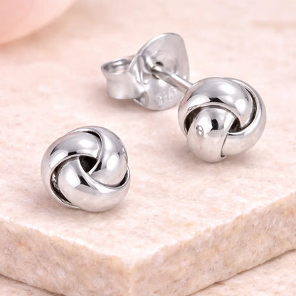 Ohrstecker Damen 925 Sterling Silber Silber Knoten - 6mm