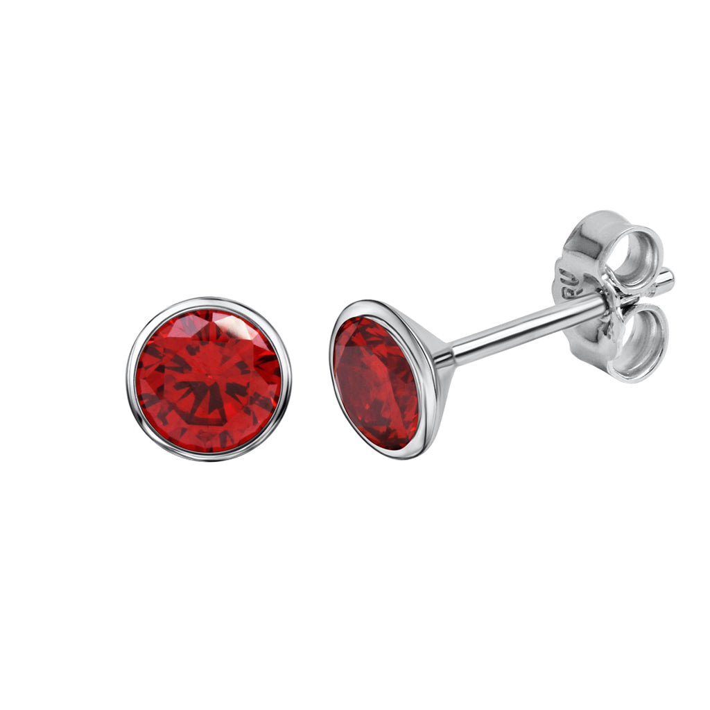 Ohrstecker 925 Sterling Silber rhodiniert Zirkonia 5mm - verschiedene Farben