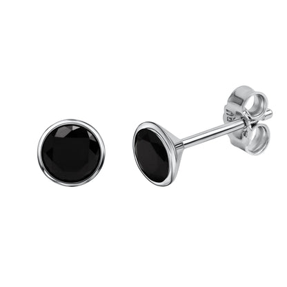 Ohrstecker 925 Sterling Silber rhodiniert Zirkonia 5mm - verschiedene Farben
