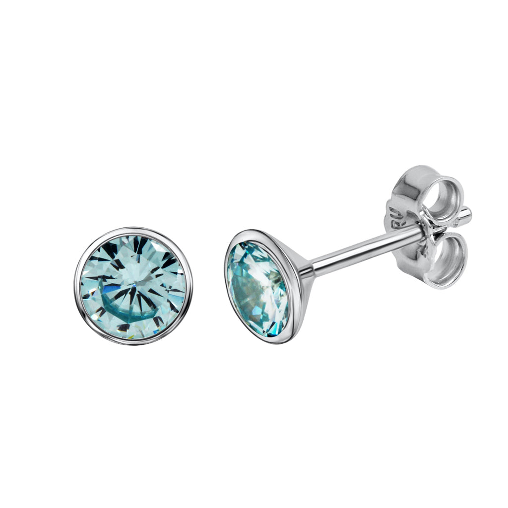 Ohrstecker 925 Sterling Silber rhodiniert Zirkonia 5mm - verschiedene Farben