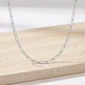 Gliederkette Damen 925 Sterling Silber rhodiniert Paperclip Stil - verschiedene Längen