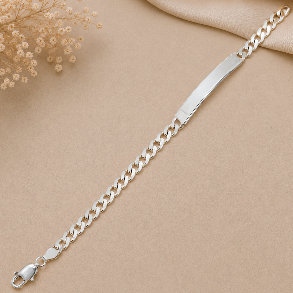 Partnerarmband Set aus 925 Sterling Silber mit Gravur - Panzerarmbänder 19 & 21 cm
