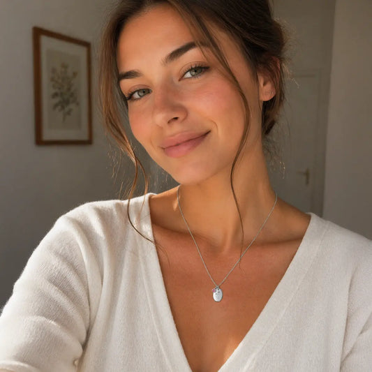 Anhänger Damen 925 Sterling Silber rhodiniert Geburtsblume Gravur - 15mm