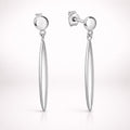Damen Ohrhänger 925 Sterling Silber rhodiniert glanz - 2,4cm