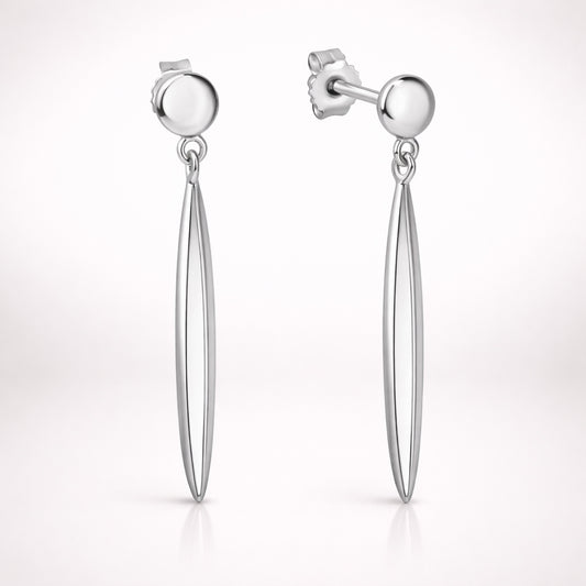Damen Ohrhänger 925 Sterling Silber rhodiniert glanz - 2,4cm
