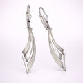 Damen Ohrhänger 925 Sterling Silber rhodiniert 3,5cm - Glanz/Matt geschwungen