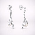 Damen Ohrstecker 925 Sterling Silber rhodiniert mit Süßwasserzuchtperlen - 1,8cm