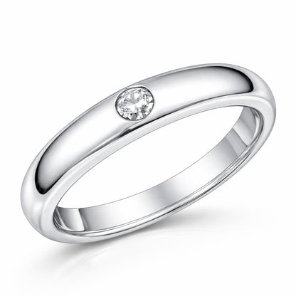 Taufring 925 Sterling Silber rhodiniert mit Diamant Saphir oder Rubin - 12mm