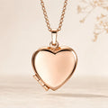 Medaillon Herz Damen 925 Sterling Silber rosévergoldet für 2 Fotos Herzanhänger zum Öffnen - optional mit Ankerkette