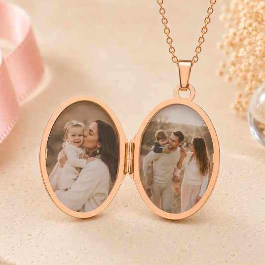 Medaillon oval Damen 925 Sterling Silber rosévergoldet Blumenmuster für 2 Fotos Fotoanhänger zum Öffnen - optional mit Ankerkette